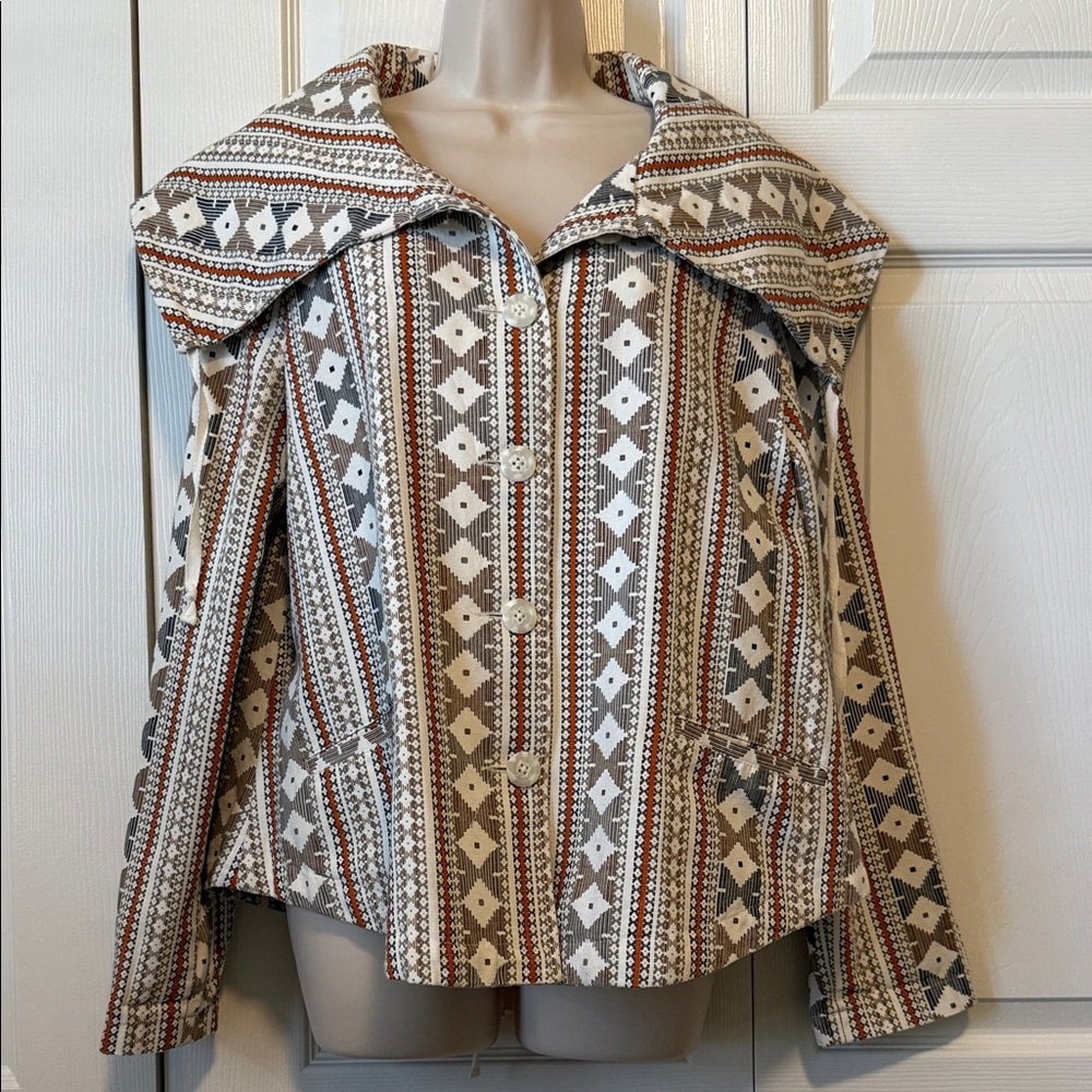 * Nw/oT - Jack by BB Dakota Cream, Brown & Rust  Button-Up Jacket (sz m)